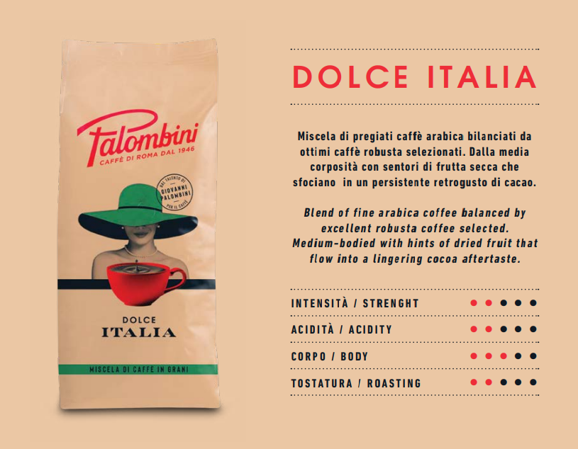Palombini Dolce Italia kaffebønner 1000g