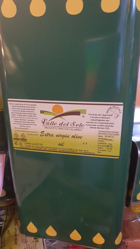 Valle del Sole Extra Jomfru Olivenolie 5 liter